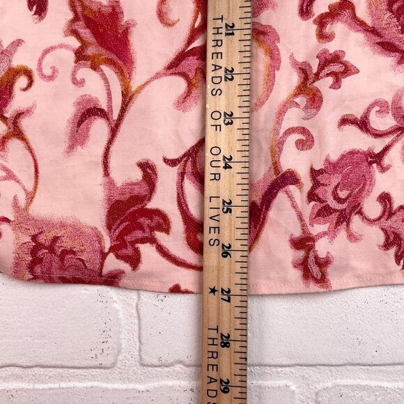 Chicos Blouse Women 4 20 2XLarge Pink Red Floral Classic No Iron Cotton Stretch - Picture 13 of 14